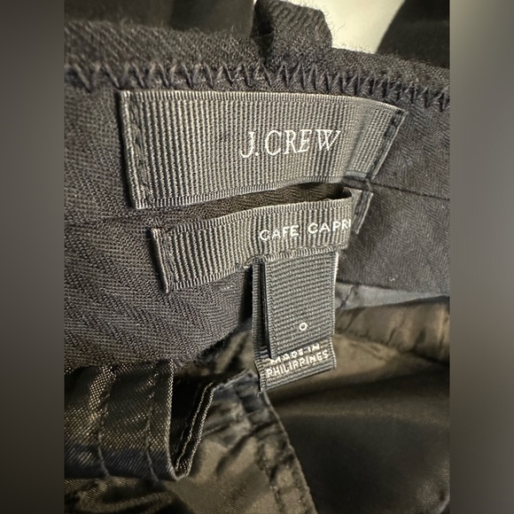 J.CREW Cafe Capri Black 100% Wool Pants Ankle Cropped Crop Cuffed Workwear Work - Picture 9 of 12